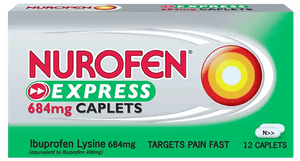 Nurofen Express Caplet 684mg Ibuprofen Lysine