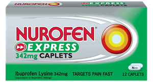 Nurofen Express Caplet 342mg Ibuprofen Lysine